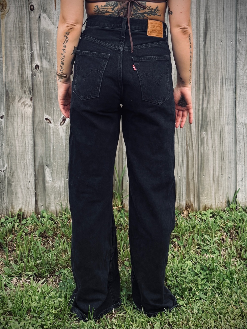 Levi's Black High-Rise Wide Leg Jeans